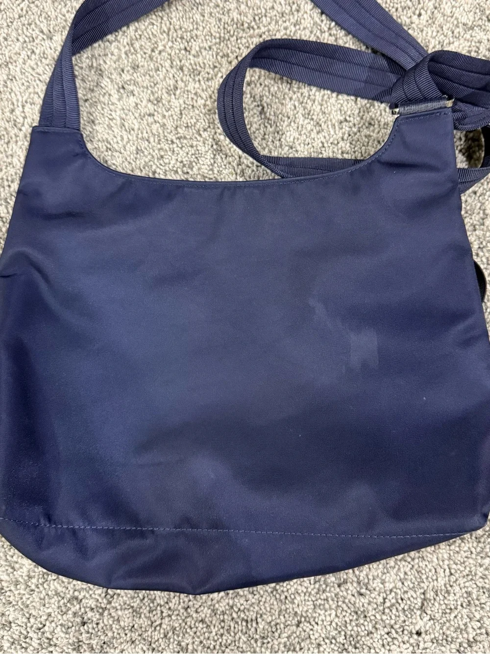 LONGCHAMP Le Pliage NEO Flat Nylon Adjust Crossbody Bag Navy BLUE Zip Close